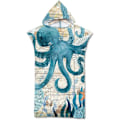 Miniatyrbilde 1 av 3: (Blekksprut) surfing regnfrakk håndkle mikrofiber hurtig tørkende stoff surfing skiftende kappe hette regnfrakk