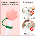 Miniatyrbilde 3 av 5: 10mm 6 stk. Tulip Straw Cover Caps Silikon Gjenbrukbare Straw Topper 3D Blomst Straw Tip Covers for 30 & 40 OZ Tumbler med Håndtak