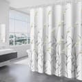 180 x 180 cm Vit Vassblomma Duschdraperi Polyester Duschdraperi Anti-Mögel, Maskintvättbar