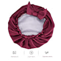 Miniatyrbilde 5 av 6: 1 stk ensfarget polyester oversized dusjhette, sløyfe dobbeltlags gjenbrukbar dusjhette, Wine red