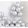 Miniatyrbilde 1 av 5: 50 stk. Ballonger Metallisk Krom 12 tommer Skinnende Helium Fest Lateks B