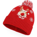 Miniatyrbilde 4 av 4: Strikkede julelue med hengende ballflange Unisex jul