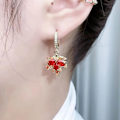 Miniatyrbillede 5 af 5: Efterårsøreringe Rhinestone Orange Øreringe Krystal Drop Efterårsøreringe Perfekt Smykke Maple Leaf Øreringe til KvinderTak