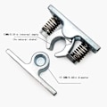 Pikkukuva 4 / 5: 6,1×4,2×0,14 cm Kaksoisrullalukko, Jousikuormitteinen Oven Helppo Lukko Stop Catch Release Clamp Kaksoisrullalukko, 1 kpl Hopea