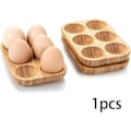Miniatyrbilde 5 av 5: x Eggbrett i tre (15 x 9,9 x 1,9 cm), 6-roms eggboks for kjøleskap, eggbrett for oppbevaring av egg i kjøleskap, kjøleskap, fryser, eggbrett for kjøkken