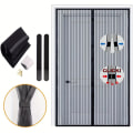 Miniatyrbild 4 av 5: Insektsnät dörr 100x210 insektsskydd magnet myggnät Svart Svart