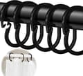 24-pack C-formade duschdraperiringar för duschdraperistång och hörnduschdraperistång (Svart)