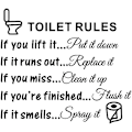 Pikkukuva 1 / 4: DIY Irrotettavat WC-säännöt Seinätarra Sanoja Pesuhuone Kylpyhuone Tarrat WC Kyltti Vinyyli Taide Sisustus Lapsille Olohuone Kodin Koristeet.