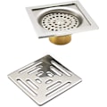 Miniatyrbillede 1 af 5: 1 stk. firkantet bruseafløb, lugtfri gulvafløb, gulvafløb i rustfrit stål med si, til badeværelse, have (100 mm x 100 mm)
