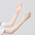 Miniatyrbilde 3 av 6: 2 par kvinners anti-UV lange solbeskyttelseshansker berøringsskjerm arm solbeskyttelse Jelly Orange and Gray