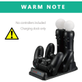 Miniatyrbilde 5 av 5: PS4 MOVE fire-lading PS4-kontrollerbrakett lader PS4 MOVE-brakett lader PS4-spillkontroller