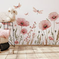 Miniatyrbild 1 av 5: Väggdekaler Blommor Vallmo Väggdekal Röda Blommor Stor Blommig Växt Väggdekoration Vardagsrum Sovrum Badrum