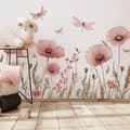 Väggdekaler Blommor Vallmo Väggdekal Röda Blommor Stor Blommig Växt Väggdekoration Vardagsrum Sovrum Badrum