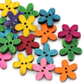 Miniatyrbilde 1 av 4: Tretre knapper Dekorative knapper Syknapper (100 stk) Flower Shaped