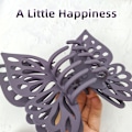 Miniatyrbilde 5 av 5: 2-pak (Lilla, Rosa) - Butterfly Tykk Hårklipp, Hule Matte Butterfly Hårnåler, Stor Sterk Hold Ikke-Skli Søt