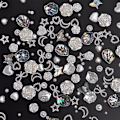 Miniatyrbillede 5 af 5: 100 stk 3D Multiforme Negle Charms og Flatback Perler, Hvid Mix Styles Hjerte Stjerne Bue Solsikke Pynt til Negle