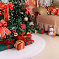 Miniatyrbilde 4 av 5: Tykk Juletre Skjørt 48 Tommer, Myk Hvit Juletre Skjørt, Juletre Skjørt Julepynt (48 Tommer)