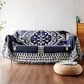 Miniatyrbilde 4 av 5: To-sidig strikket bomullsreversibel sofaovertrekk Boho Sofa C