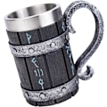 Miniatyrbilde 1 av 5: Nordisk Viking Rune Ølkrus Rustfritt Stål Tretjære 3D Norrønt Dekor Kaffe Kjølig Gå