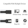 Miniatyrbillede 4 af 5: 40cm SATA-datakabel 6,0 Gbps sorte ender Sæt i Serial SATA-harddisk kabel SATA 3,0 SSD-datakabel