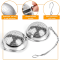 Miniatyrbillede 3 af 5: 2 stk. teinfuser 5,5 cm, teinfuser i rustfrit stål med kæde og drypbakke, tesilbold,
