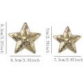 Miniatyrbillede 2 af 5: 12 stk. Guld 2 størrelser-Stjerner Sequin Appliques Shiny Broderede Patches Sy På Stryg På Patches til Clot