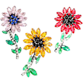 Miniatyrbillede 1 af 5: Rhinestone-lapp, 3 stk. Krystal Solsik Daisy Sy på Lap, Håndlavet Kunstig Diamant Blomster Lap Badge DIY Håndværk