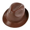Miniatyrbillede 1 af 4: (Brun) Herre Kunstlæder Trilby Hat