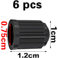 Miniatyrbillede 2 af 4: (1.2×1×1cm) 6 Stk. Dækventilhætter til Bil, Ventilhætter, Bildækshætter, Bilventilhætter, Universelle Ventildæksler, Sort til Ca