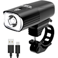 Pikkukuva 1 / 4: Pyörävalo, 1600 mAh USB Type-C Ladattava Akku Pyörävalo, 350 Lumenin Superkirkas LED-Pyörän Etuvalo Yöajoon
