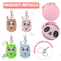 Miniatyrbilde 2 av 5: (Panda) 4 stykker små Boba plysjdyr med nøkkelring premie godtepose fyllstoffer dyr temafest