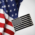 Miniatyrbillede 3 af 5: Mænds Mode Indfødt Amerikansk Flag Firkantet Bæltespænde Sort Emalie Medium
