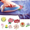 Miniatyrbillede 5 af 5: Broderi stryge-på patch, 23 stk. blandede blomster stryge-på patches applikationer til håndværk, syning, tøj