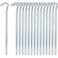 Miniatyrbilde 1 av 5: 15 stk 18 cm teltplugger Campingpinner Heavy Duty Stål Telthaker Hardt Underlag Sikringsplugger Hage Spiker for Utendørs Camping