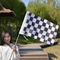 Miniatyrbillede 2 af 3: Sort-hvid ternet flag - 96x64 cm - Ternet flag - Auto