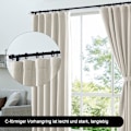 Miniatyrbillede 3 af 4: Sæt med 12 Plast Bruseforhængs Glide Ringe Sort