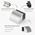 Miniatyrbillede 5 af 5: Sort Gummi Dørstopper - Moderne Sølv Krom Dørstopper - Solid Metal Vægbeskytter med Buffer og Beslag, 1 Styk