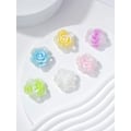 Miniatyrbilde 5 av 5: 1 Eske med 6 Farger Søte Kawaii 3D Neglepynt Resin Akryl Neglediamanter Rhinestones Aurora Glitterpynt for Neglekunst DIY