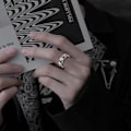 Miniatyrbillede 2 af 5: 1 stk Jule Fidget Spinner Båndring til Kvinder Mænd Klassisk Jule Rød Grøn Farve Rustfrit Stål Angst Ring S