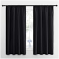 Miniatyrbilde 1 av 4: 2 stk. sorte soveroms gardiner, termisk isolasjon blackout gardiner, stanglomme 85cmx90cm
