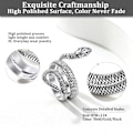 Miniatyrbilde 5 av 5: Slange Ringer for Menn Kvinner, Rustfritt Stål/Gull/Svart Slange Finger Wrap Ring