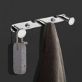Miniatyrbilde 3 av 3: 1 stk veggmontert håndkleholder med kroker 304 rustfritt stål