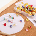Miniatyrbild 2 av 5: 100 st kreativa tryckstift, kartnålar, flaggtryckstift, tryckstift, används för att fästa papper på korktavla