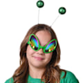 Pikkukuva 5 / 5: Vihreä Alien-hiuspanta ja -lasit - Alien-antennihiuspanta ja hopeiset Alien-aurinkolasit - Avaruusasu-tarvikkeet - Spar