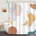 Miniatyrbilde 2 av 5: Abstrakt Bohemsk Dusjforheng med Blader 180 x 180 cm Badeforheng Polyester Stoff Anti-Mugg Vanntett Vaskbart Baderomsforheng med 12 Kroker for Badekar
