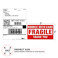 Miniatyrbild 3 av 5: 2 x 3 tum Fragile Stickers Hantera med försiktighet Varning Packagi