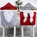 Miniatyrbillede 1 af 4: 2 stk. jule-nisse-stolbetræk - Buffalo Checker Plaid Hat
