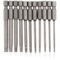 Pikkukuva 1 / 5: Torx-ruuvimeisselisarja 11 kpl 100 mm S2-terästä magneettiset kuusikulmaiset ruuvimeisseliterät T6 T7 T8 T9 T10 T15