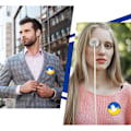 Miniatyrbillede 2 af 3: （Fred）Ukraine Flag Badge, Diameter 25mm（Stil 1）