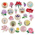 Miniatyrbillede 1 af 5: Broderi stryge-på patch, 23 stk. blandede blomster stryge-på patches applikationer til håndværk, syning, tøj